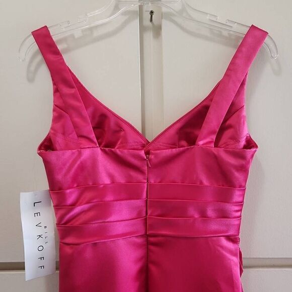 Bill Levkoff Style 526 Bridesmaid/Formal/ Evening Gown in Watermelon Pink, NWT, - Picture 8 of 12